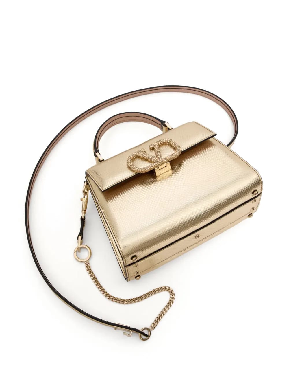 small VSling metallic tote bag