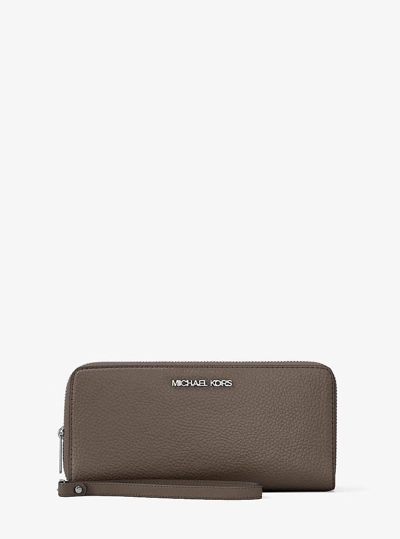 Michael Kors Large Pebbled Leather Continental Wallet Mushroom
