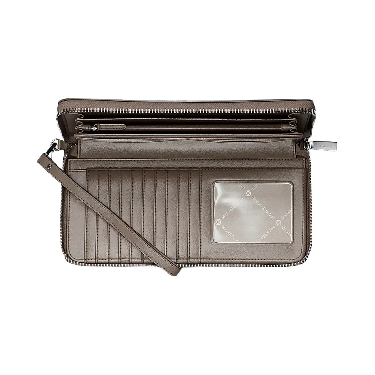 Michael Kors Large Pebbled Leather Continental Wallet Mushroom