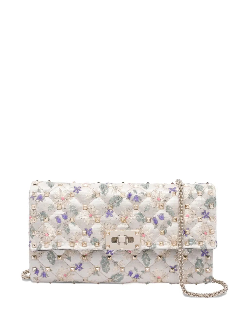 quilted floral-print crossbody bag