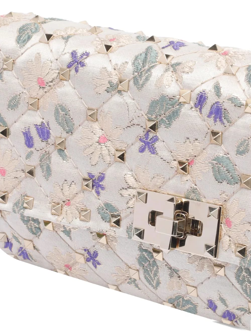 quilted floral-print crossbody bag