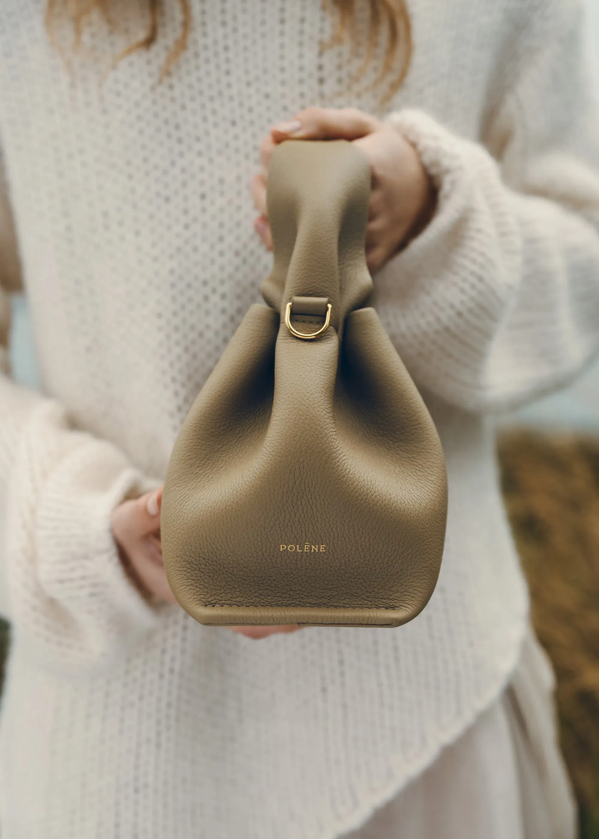 Polene Numero Neuf Mini Textured Smoky Olive