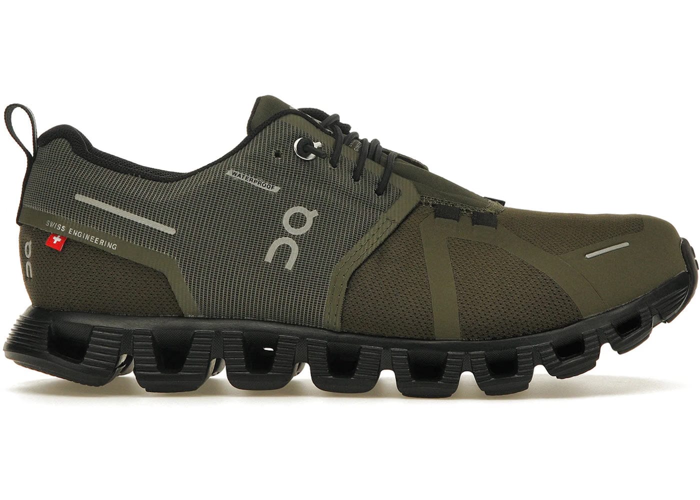 On Running Cloud 5 Waterproof Olive Black Womens