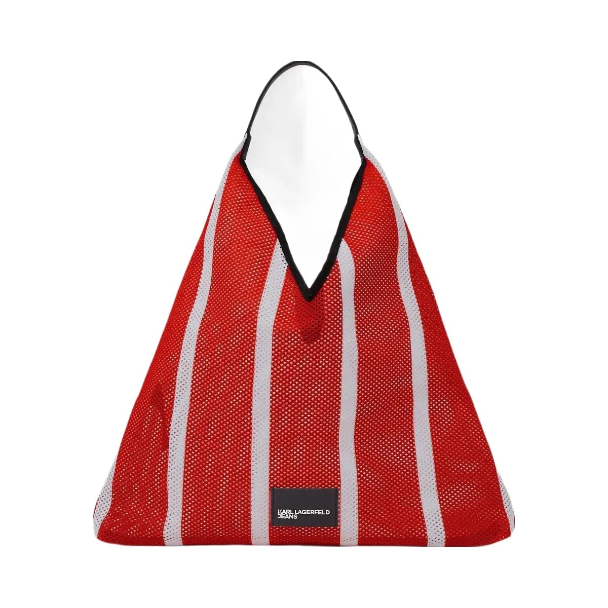 Karl Lagerfeld Striped Mesh Tote Bag Vertical Grenadine White Stripes