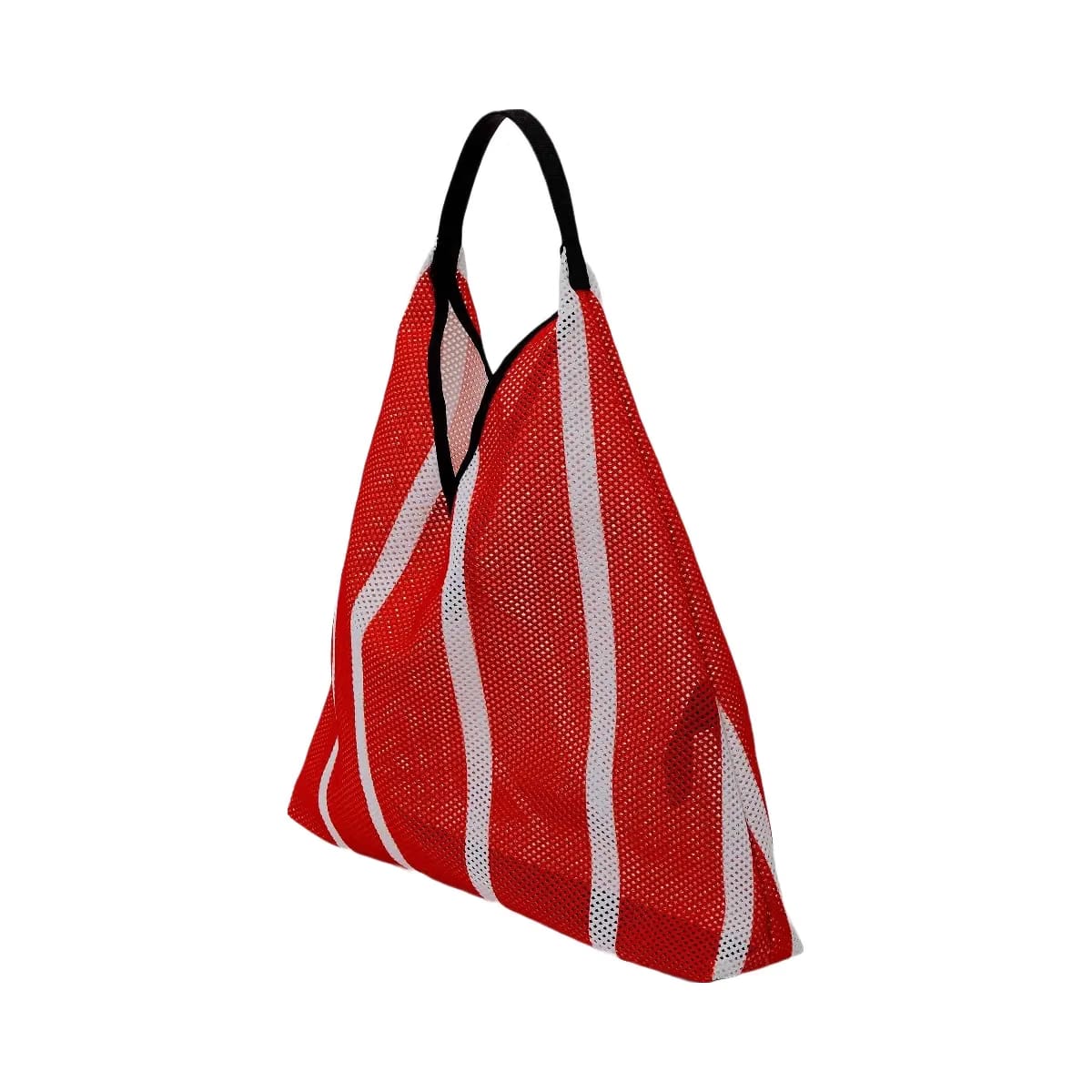 Karl Lagerfeld Striped Mesh Tote Bag Vertical Grenadine White Stripes