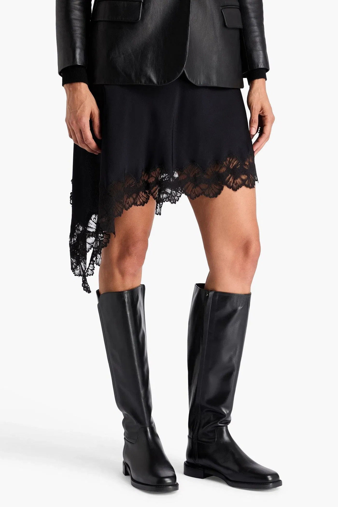 Stuart Weitzman Leather Knee Boots Black Women's