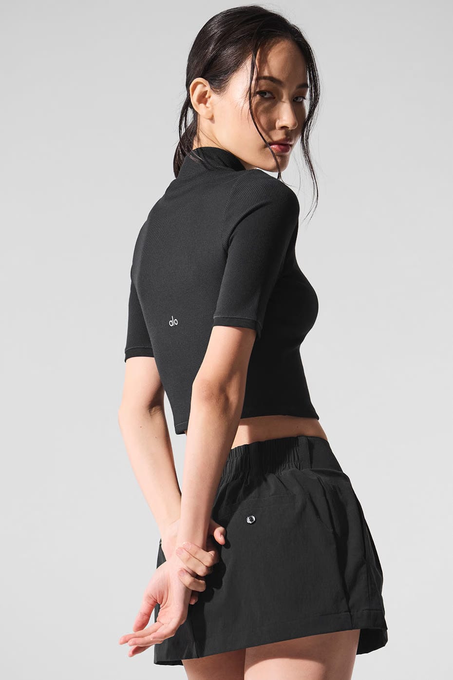 Ribbed Mesh Secret Short Sleeve