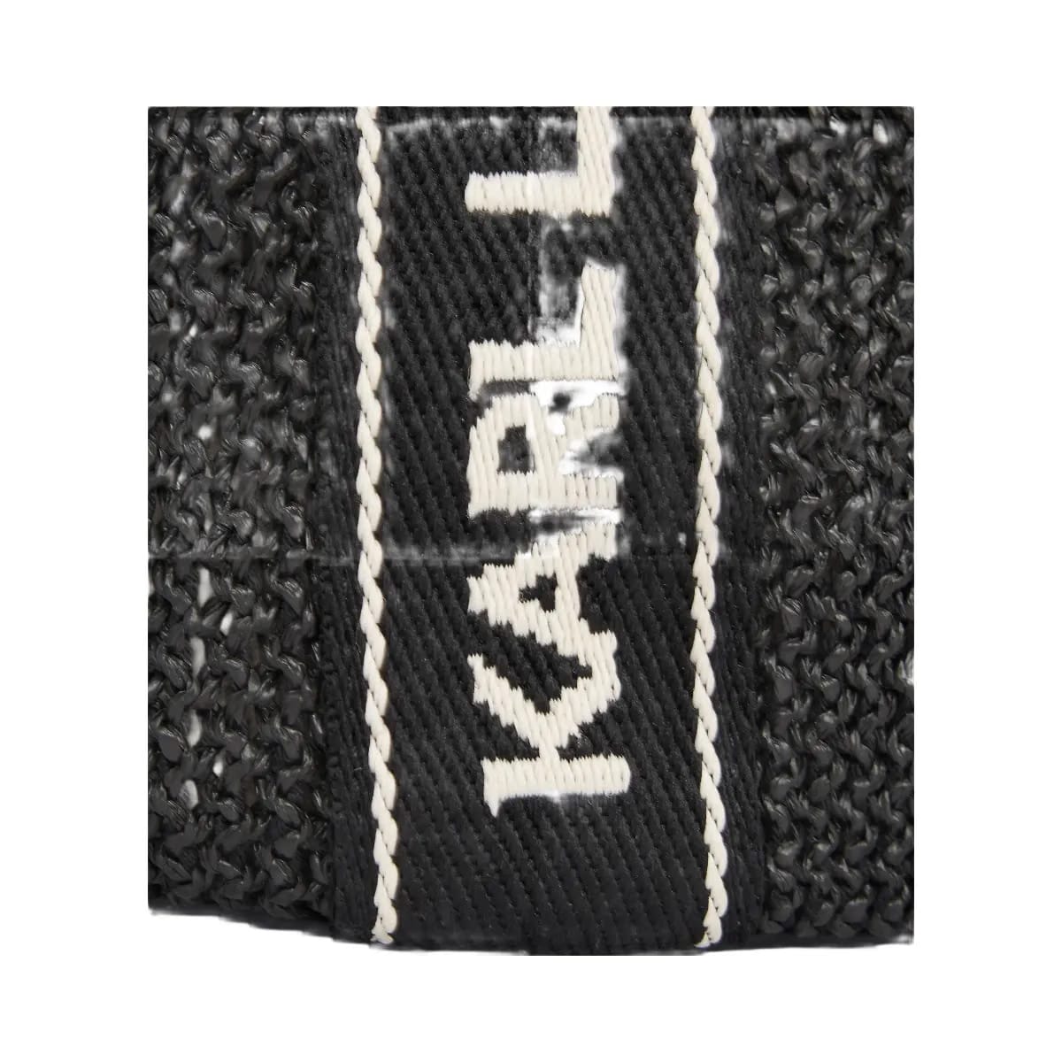 Karl Lagerfeld Logo Woven Beach Tote Bag Black
