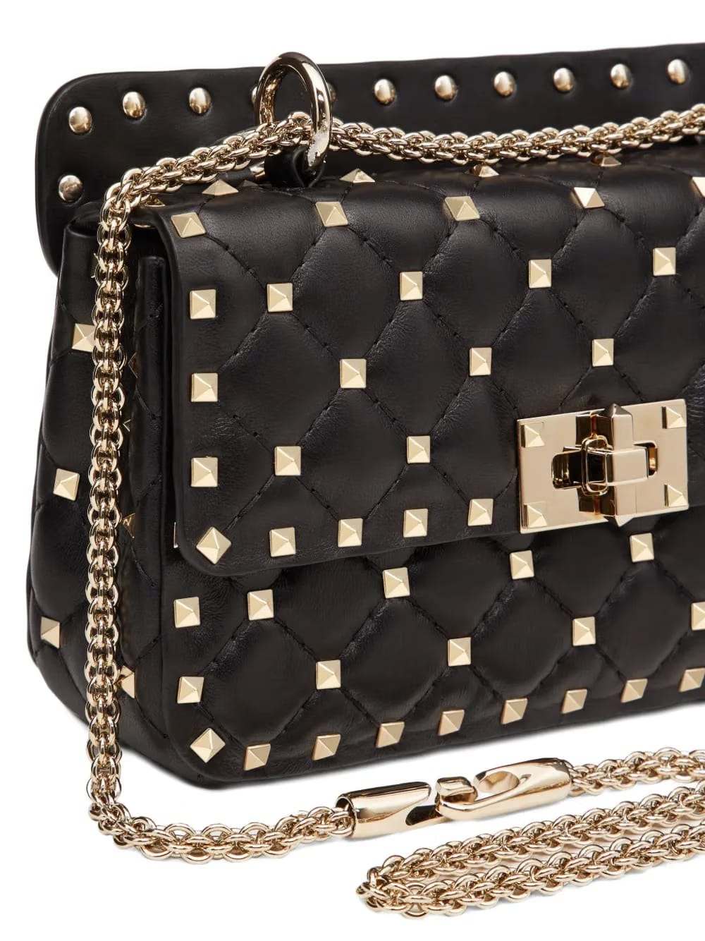 Rockstud-spike leather tote bag