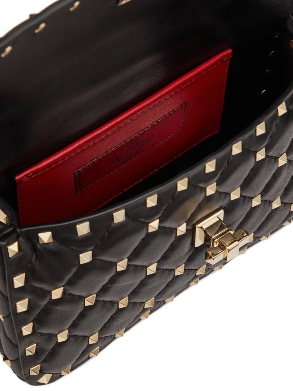 Rockstud-spike leather tote bag