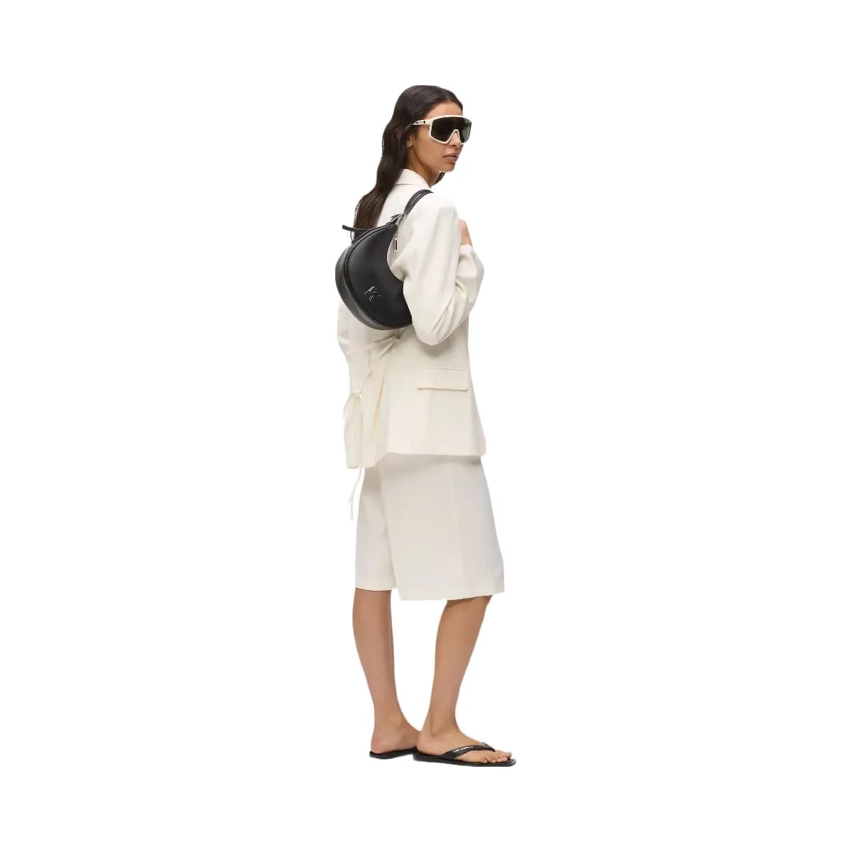 Karl Lagerfeld Twin Strap Moon Bag Black