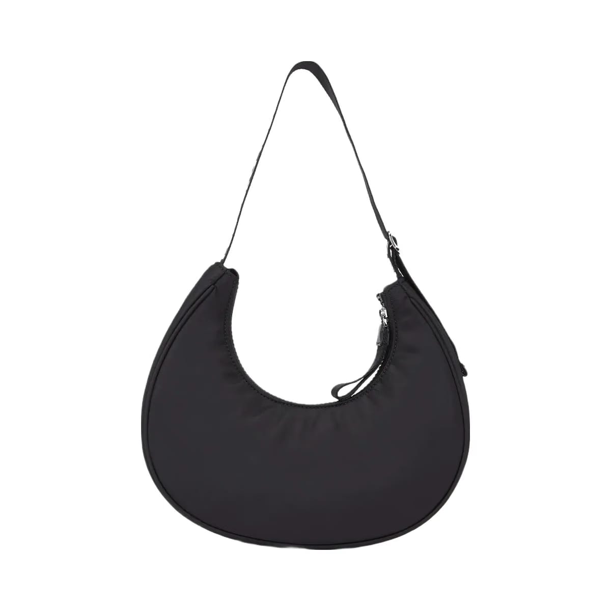 Karl Lagerfeld Logo Nylon Moon Shoulder Bag Black