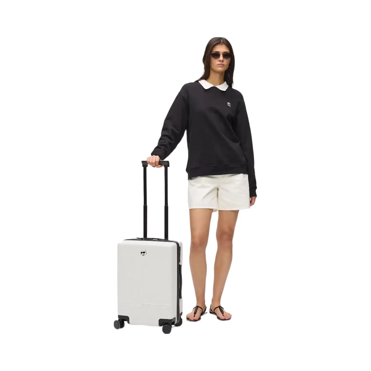 Karl Lagerfeld Ikon Choupette Trolley Case Off White