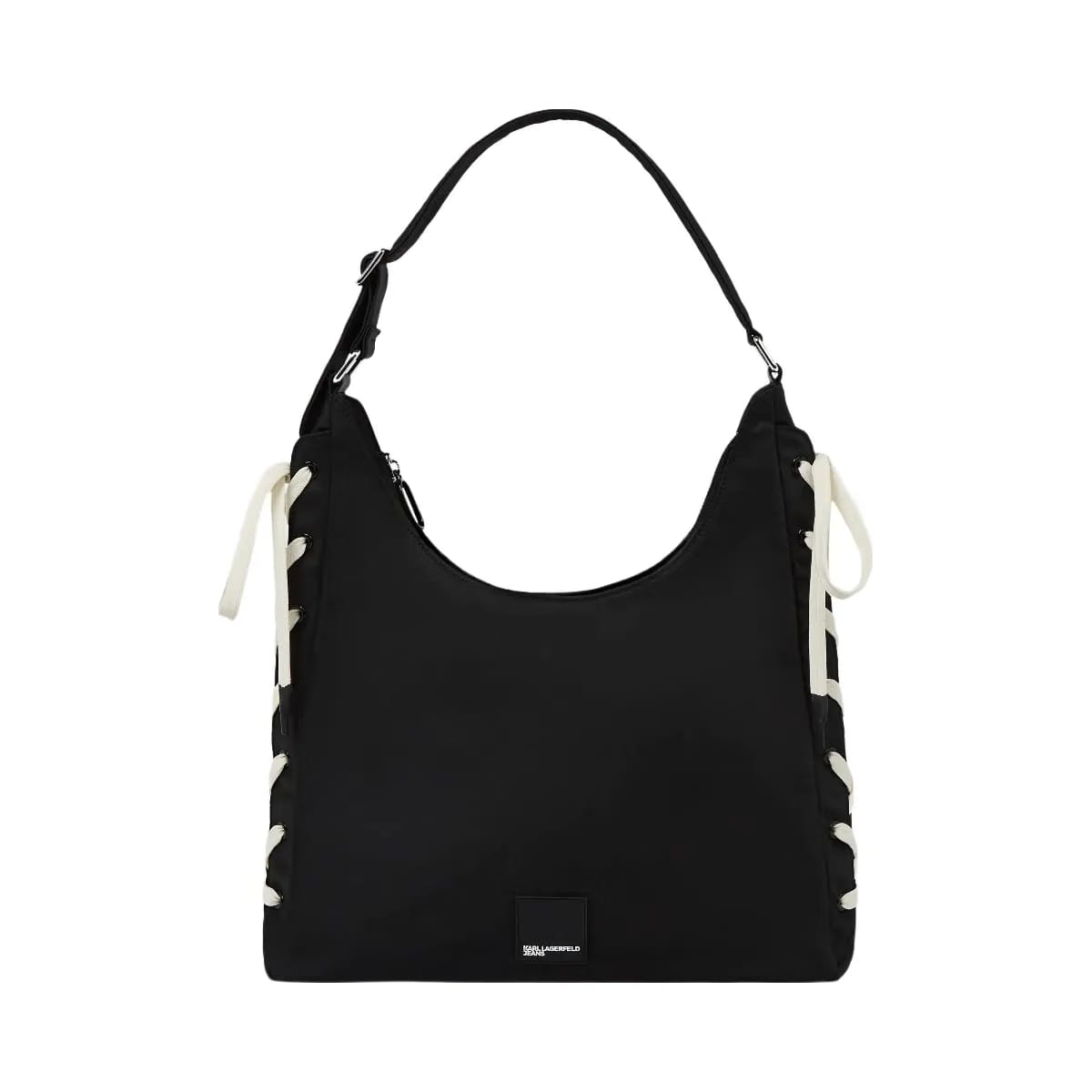 Karl Lagerfeld Nylon Lace-Up Tote Bag Black
