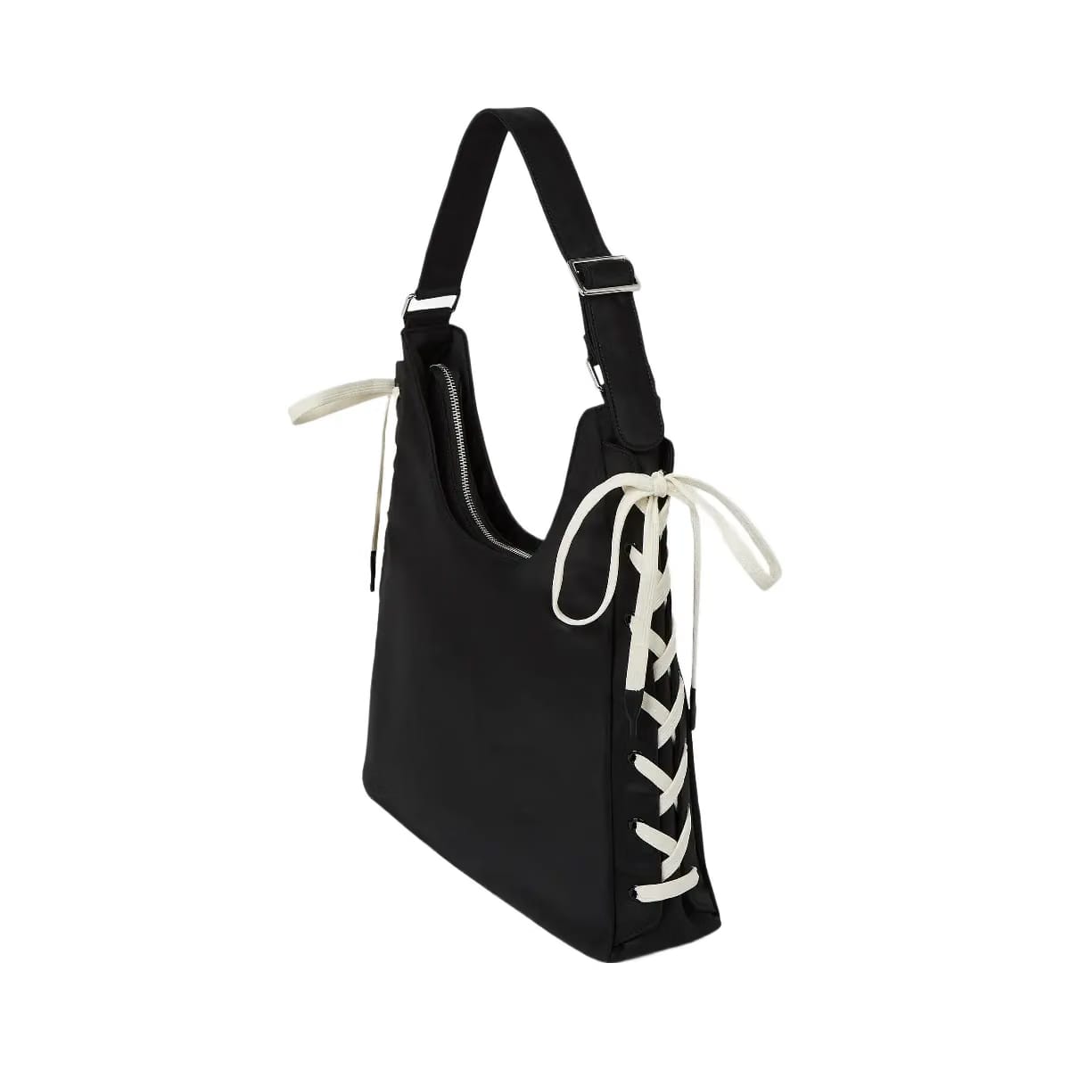 Karl Lagerfeld Nylon Lace-Up Tote Bag Black