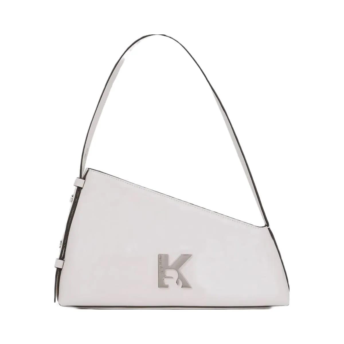 Karl Lagerfeld Geo High-Shine Shoulder Bag Off White