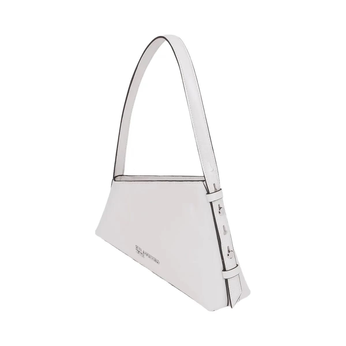 Karl Lagerfeld Geo High-Shine Shoulder Bag Off White