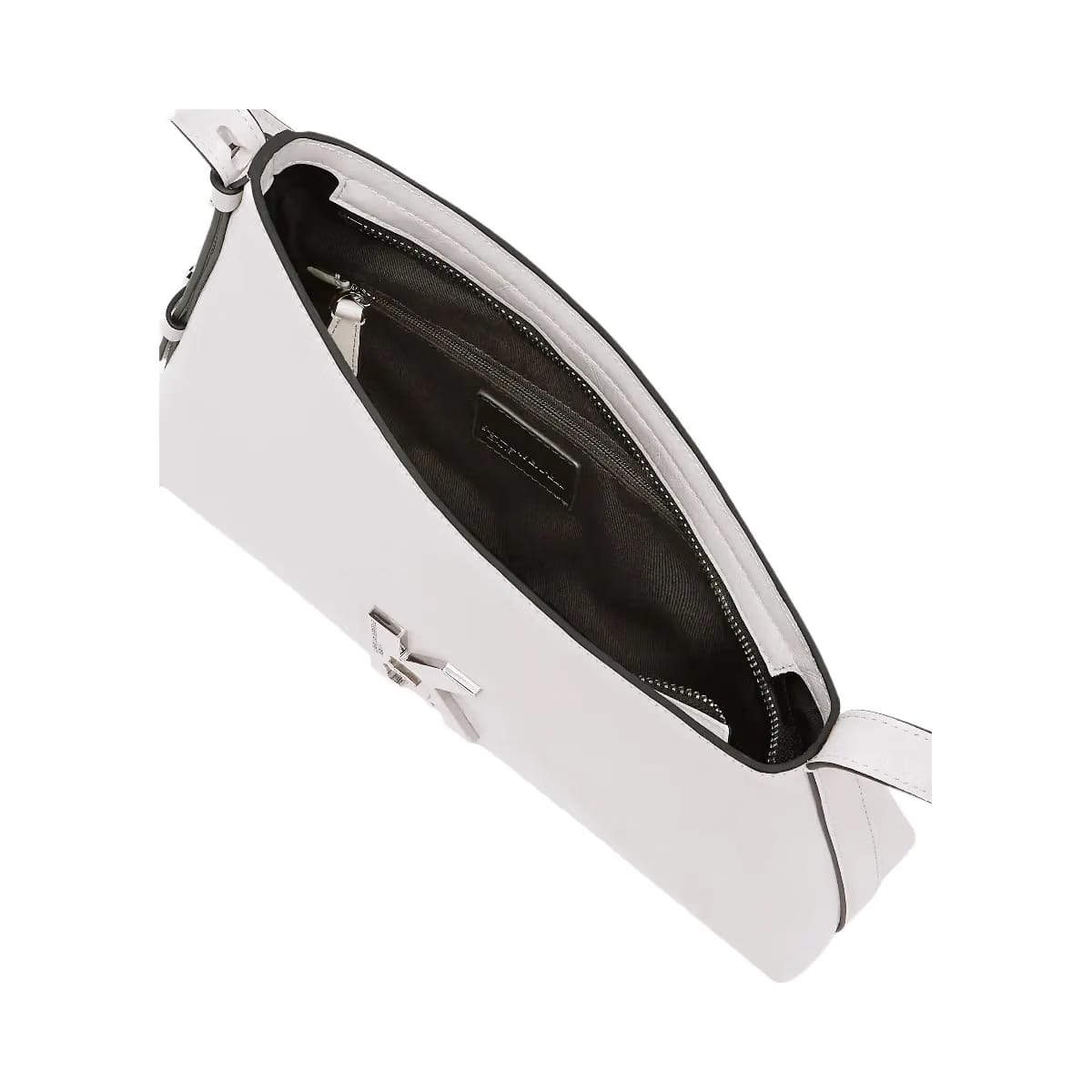 Karl Lagerfeld Geo High-Shine Shoulder Bag Off White