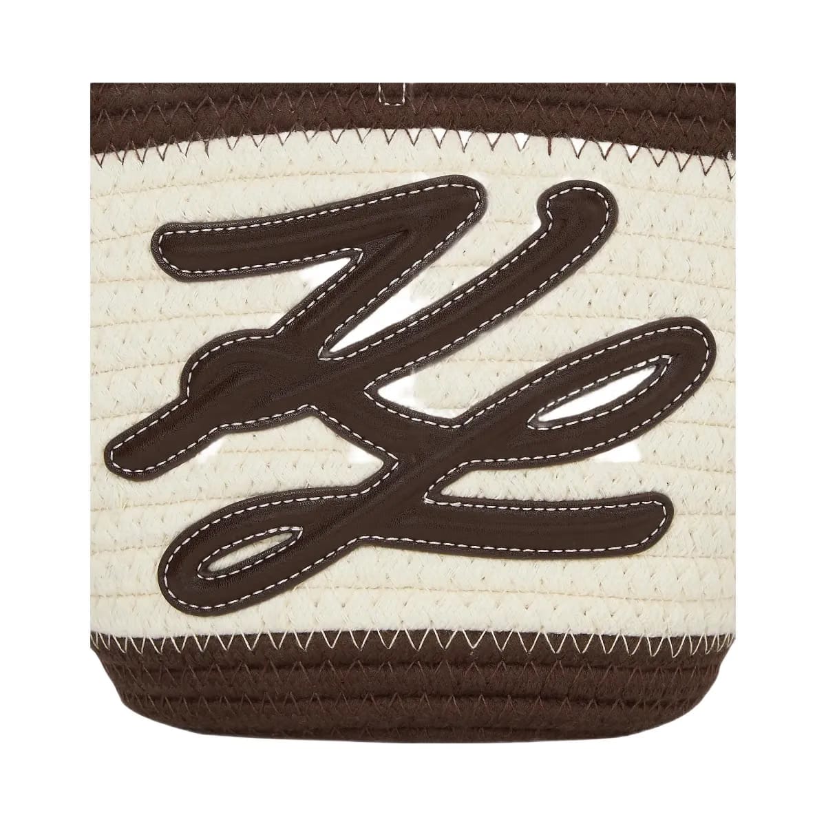 Karl Lagerfeld Autograph Rope Small Beach Bag Black Coffee