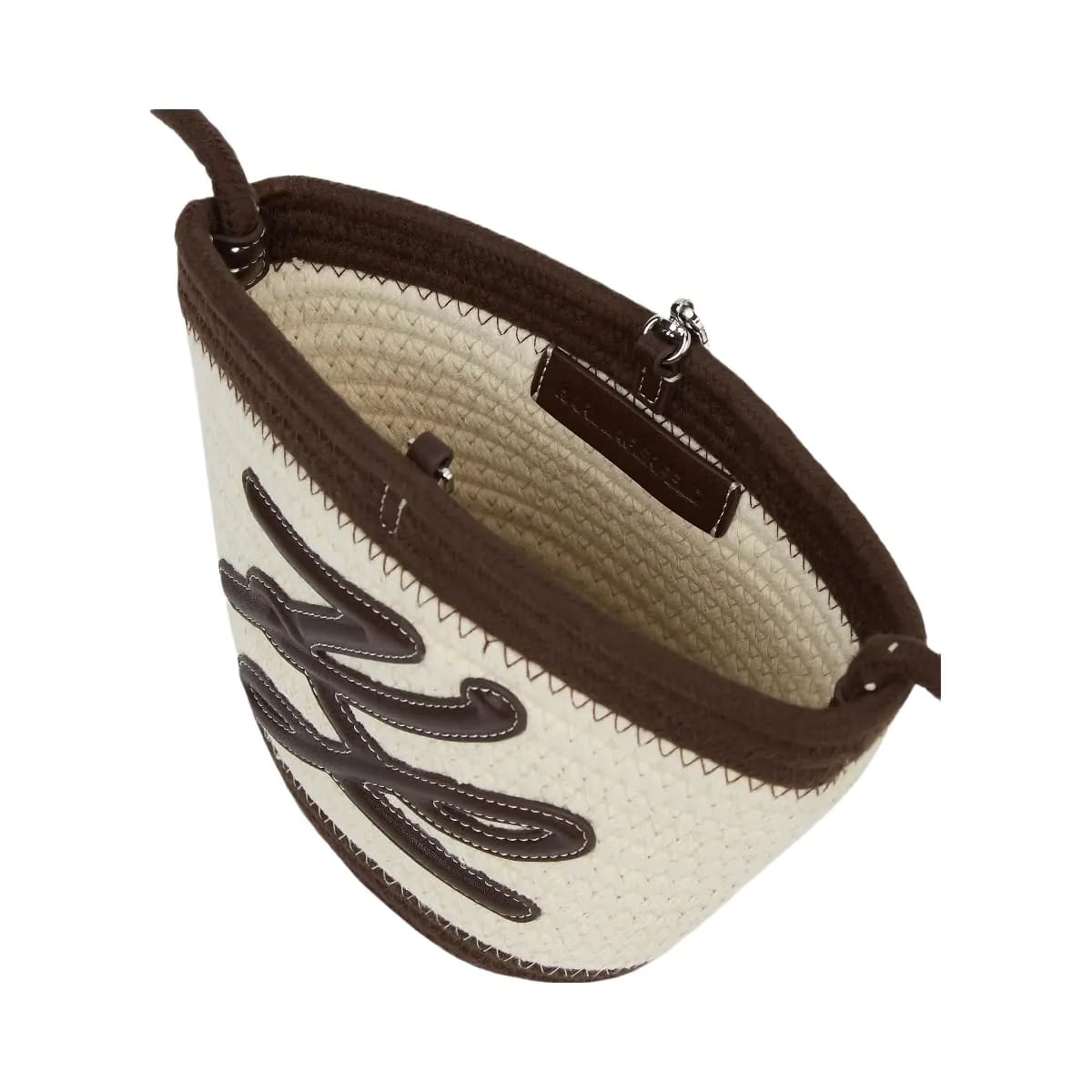 Karl Lagerfeld Autograph Rope Small Beach Bag Black Coffee