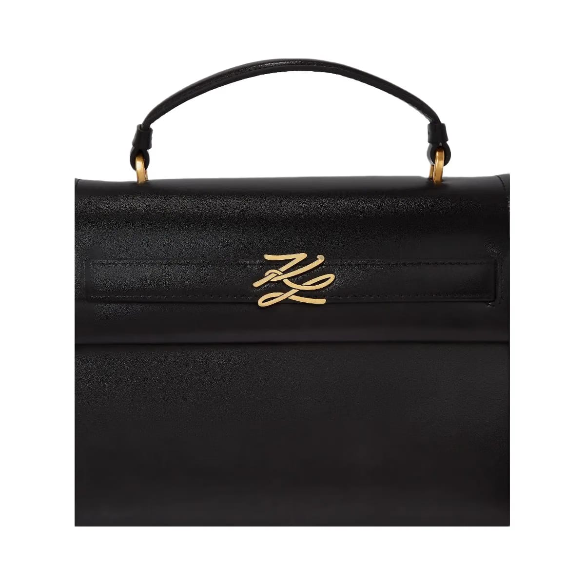 Karl Lagerfeld Autograph Top Handle Bag Black Gold