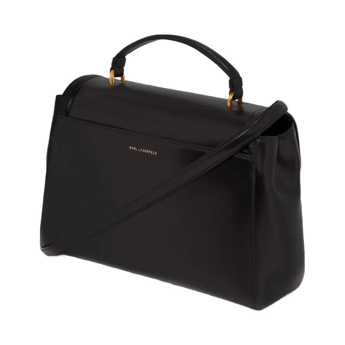 Karl Lagerfeld Autograph Top Handle Bag Black Gold
