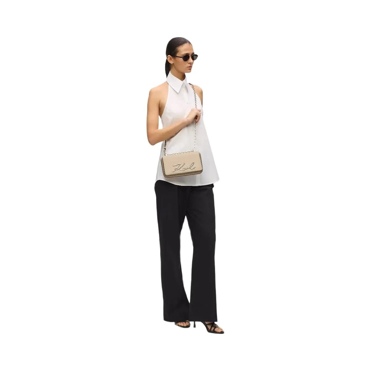Karl Lagerfeld Signature Small Crossbody Bag Safari
