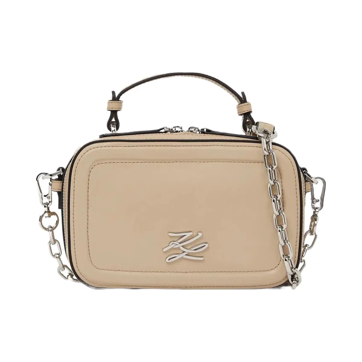 Karl Lagerfeld Autograph Chain Top Handle Bag Safari