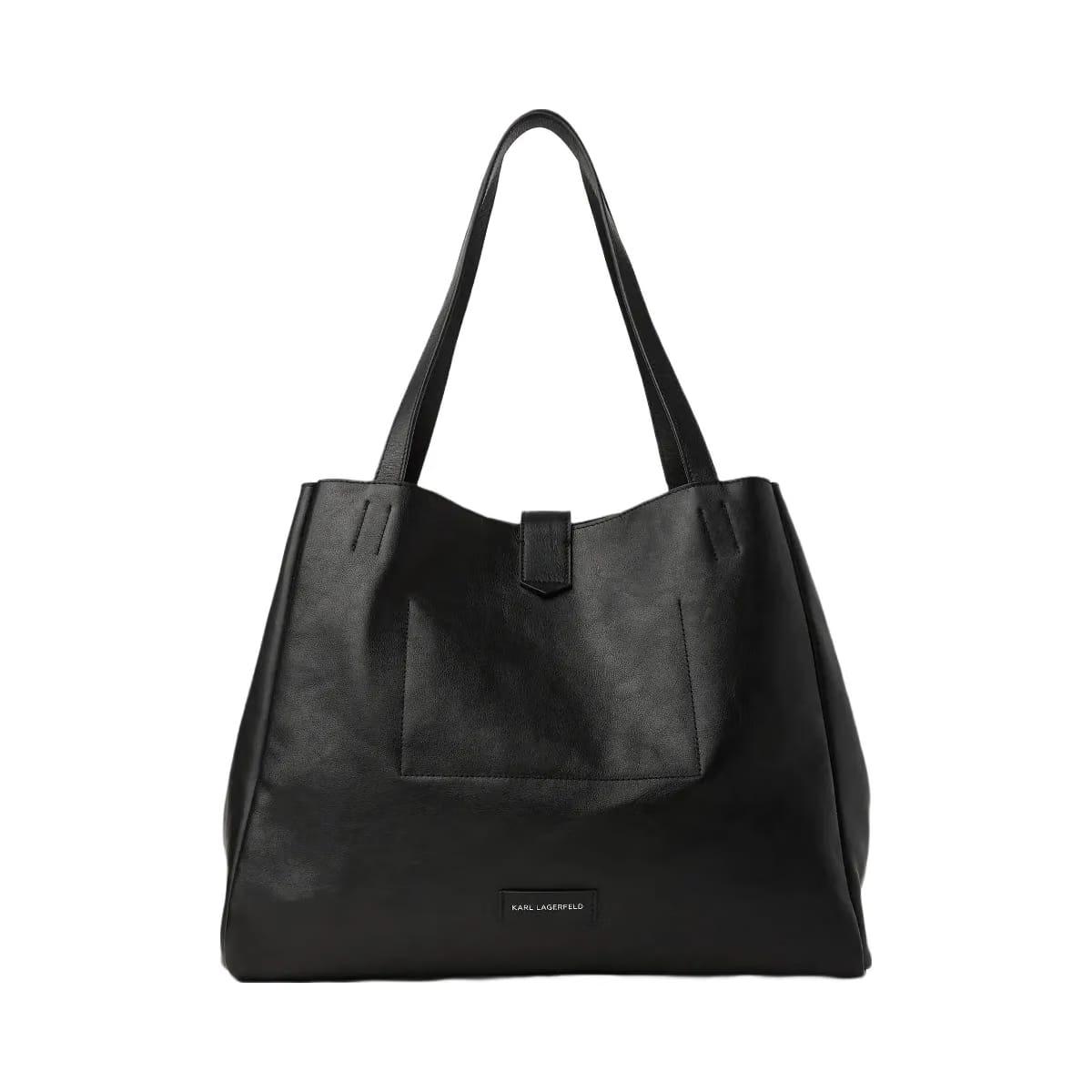 Karl Lagerfeld Autograph Swing Large Tote Bag Black Gunmetal