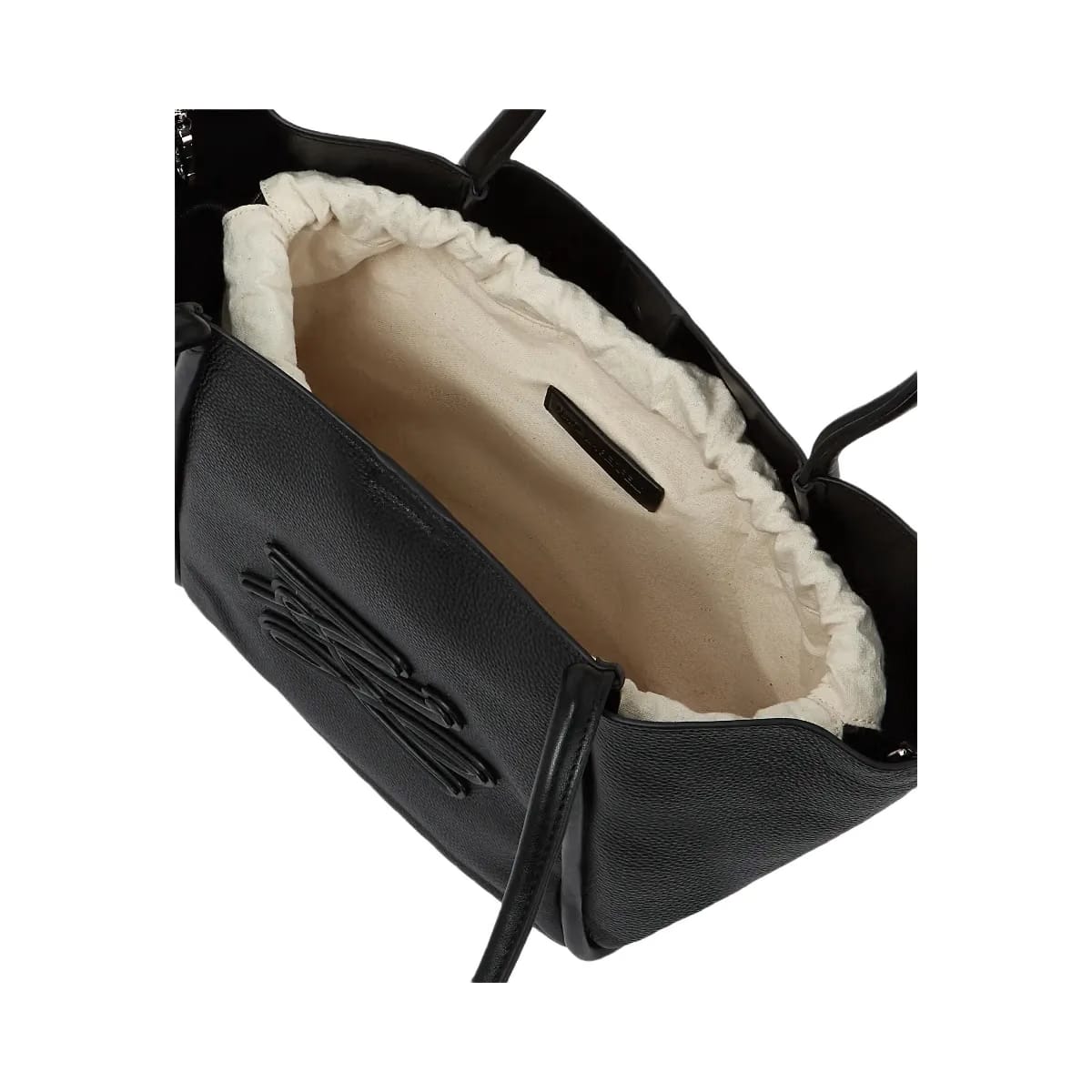 Karl Lagerfeld Autograph Patch Medium Tote Bag Black Nickel