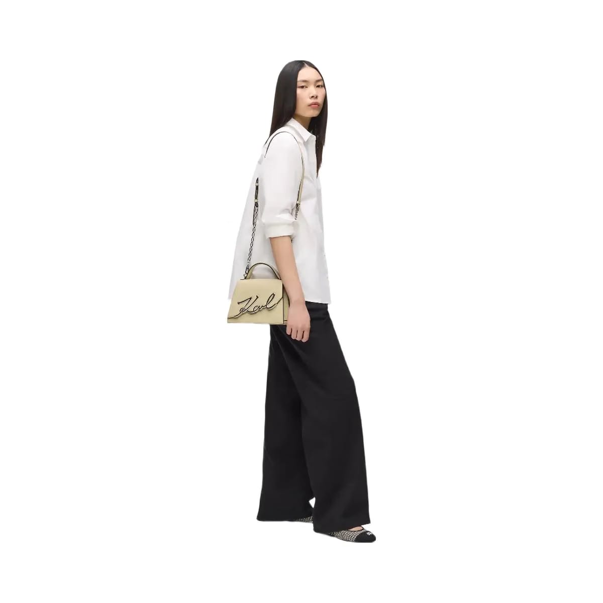 Karl Lagerfeld Signature Medium Crossbody Bag Safari