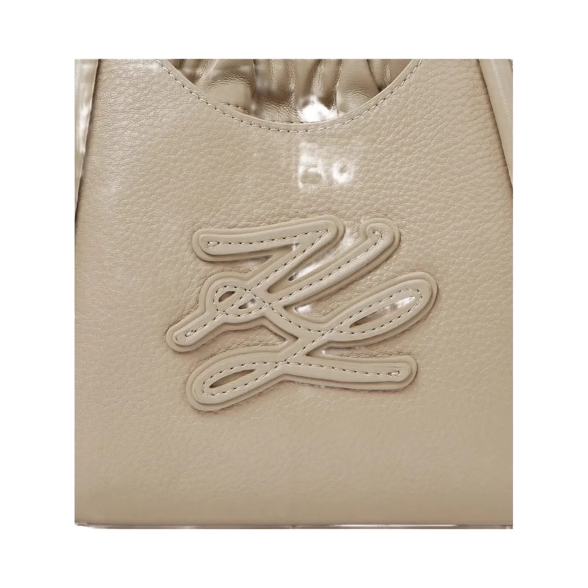 Karl Lagerfeld Autograph Patch Mini Tote Bag Safari