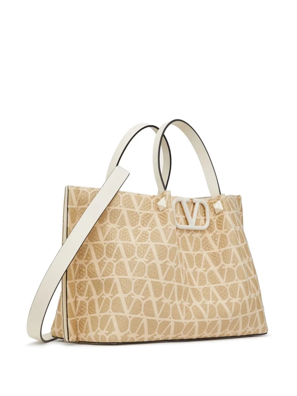 medium Toile Iconographe raffia tote bag