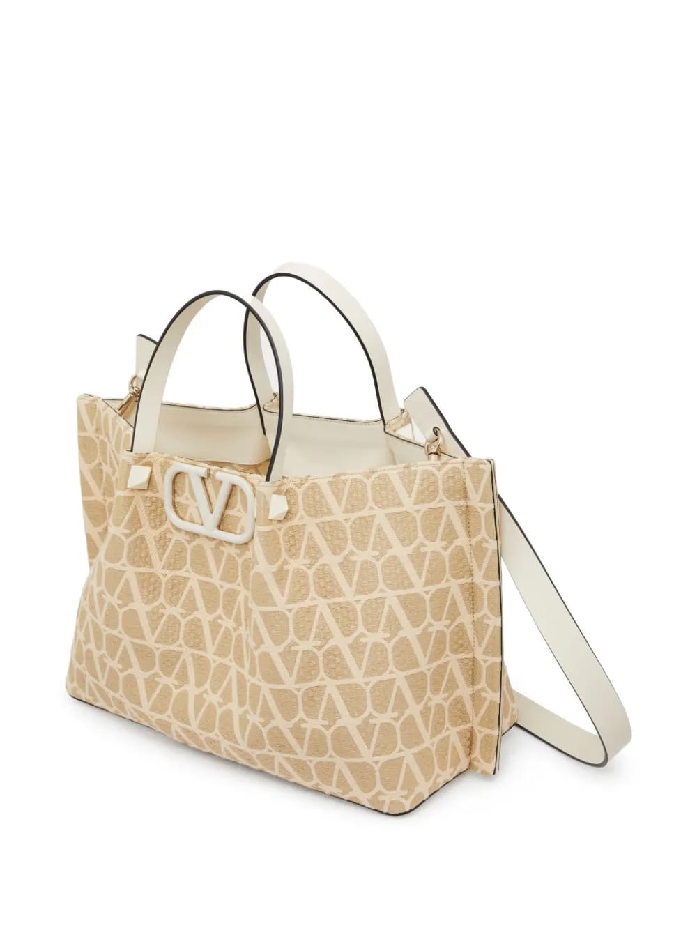 medium Toile Iconographe raffia tote bag