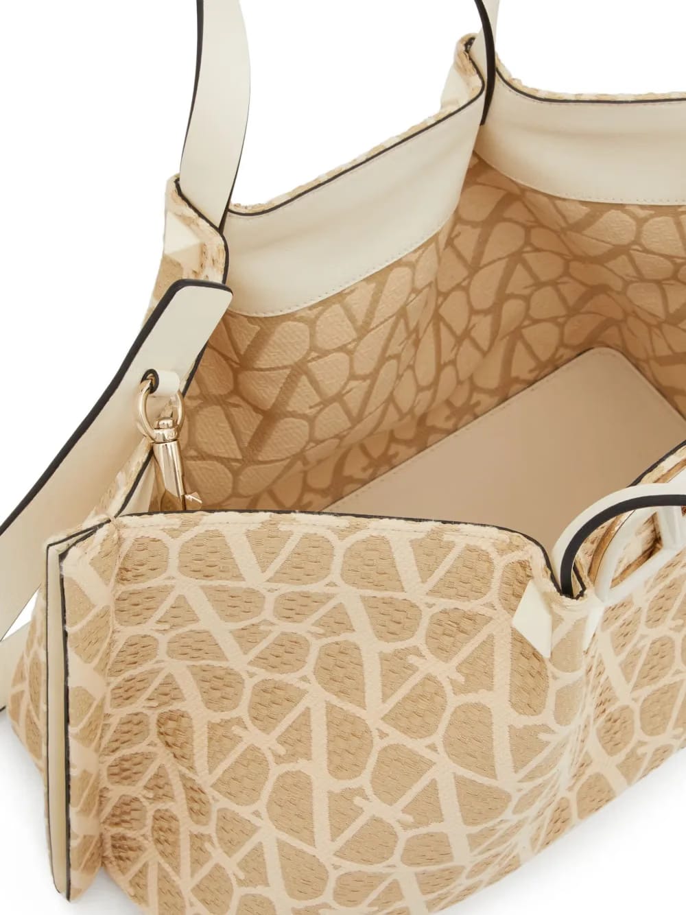 medium Toile Iconographe raffia tote bag