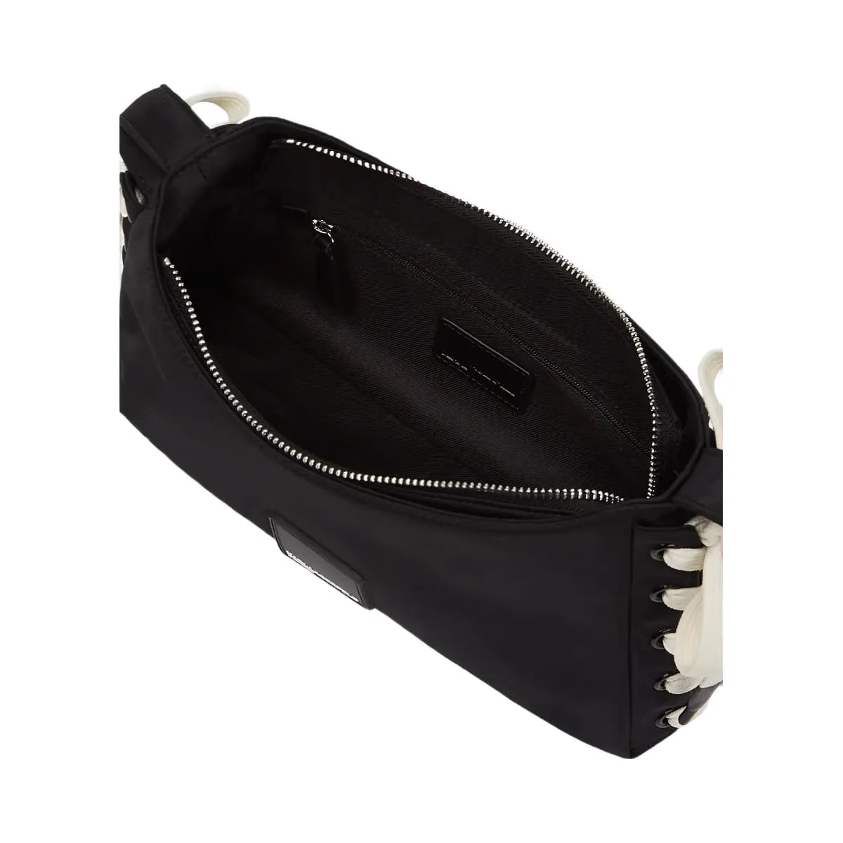 Karl Lagerfeld Nylon Lace-Up Shoulder Bag Black