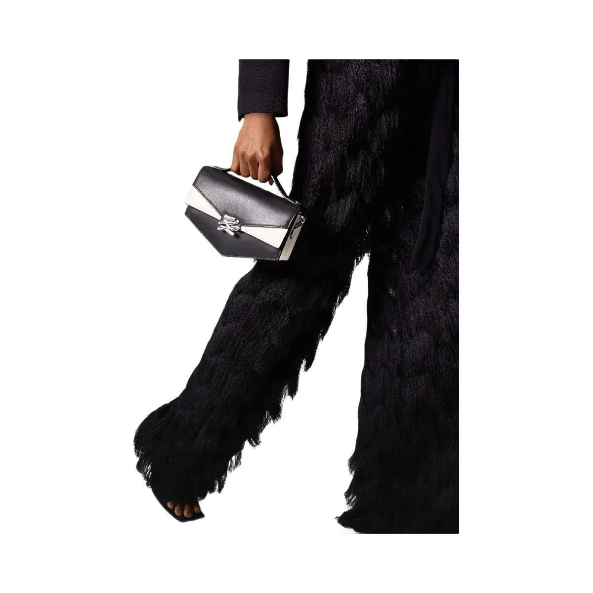 Karl Lagerfeld Kl Studio Autograph Monochrome Crossbody Bag Black White