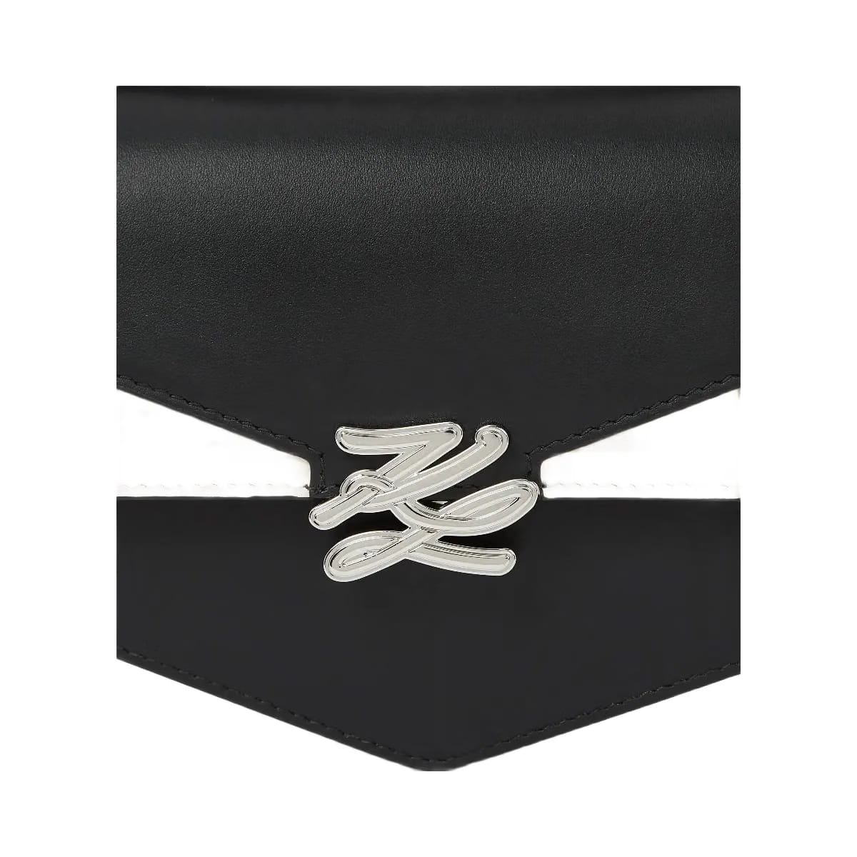 Karl Lagerfeld Kl Studio Autograph Monochrome Crossbody Bag Black White