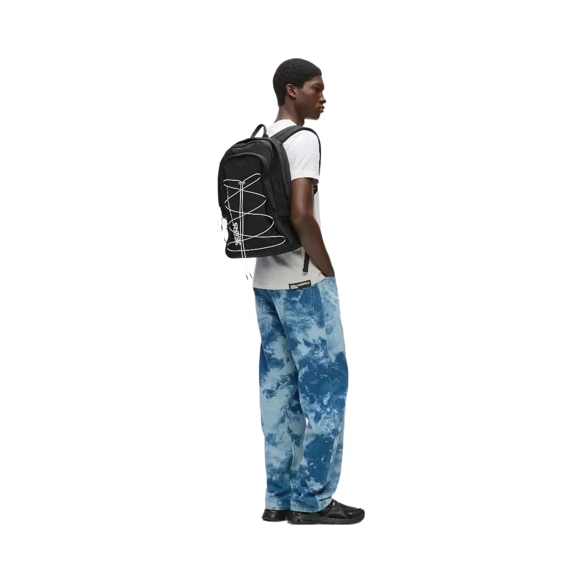 Karl Lagerfeld Utility Drawstring Backpack Black