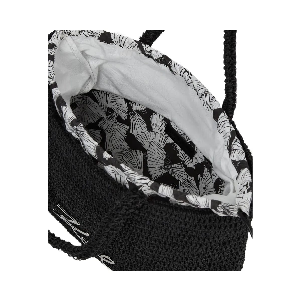 Karl Lagerfeld Signature Crochet Beach Bag Black