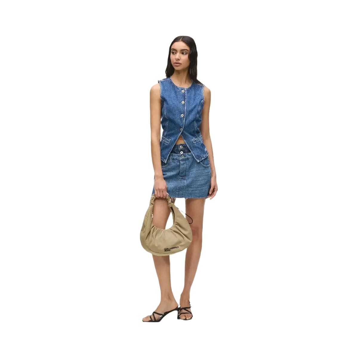 Karl Lagerfeld Gathered Hobo Bag Travertine