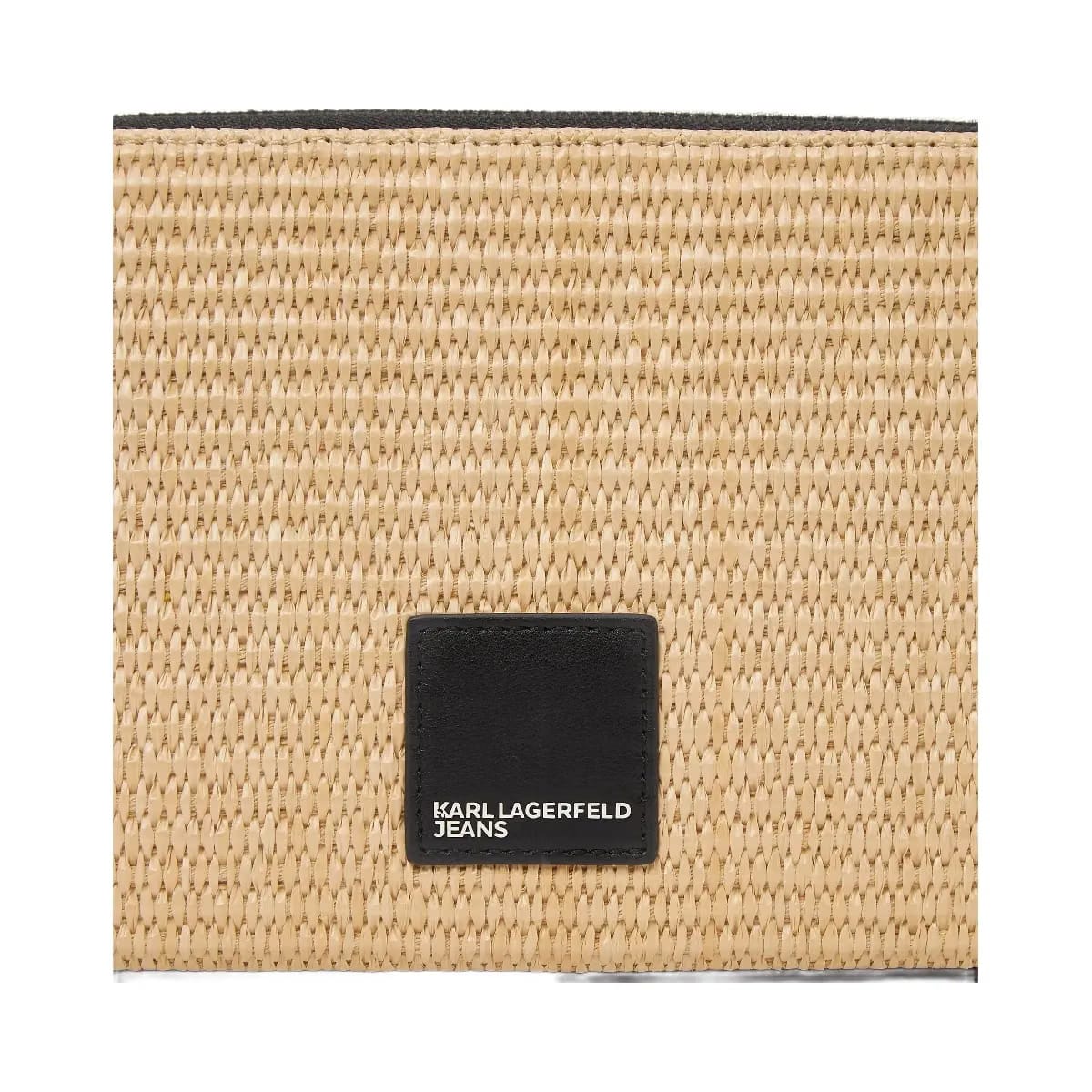 Karl Lagerfeld Woven Convertible Pouch Natural
