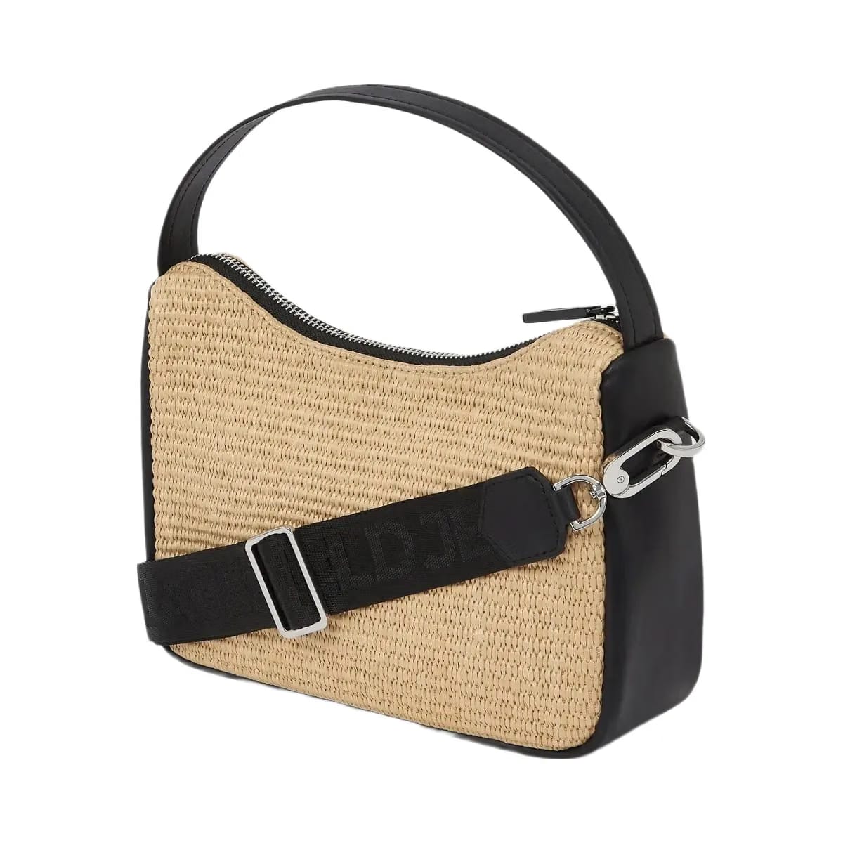 Karl Lagerfeld Woven Mini Hobo Bag Natural