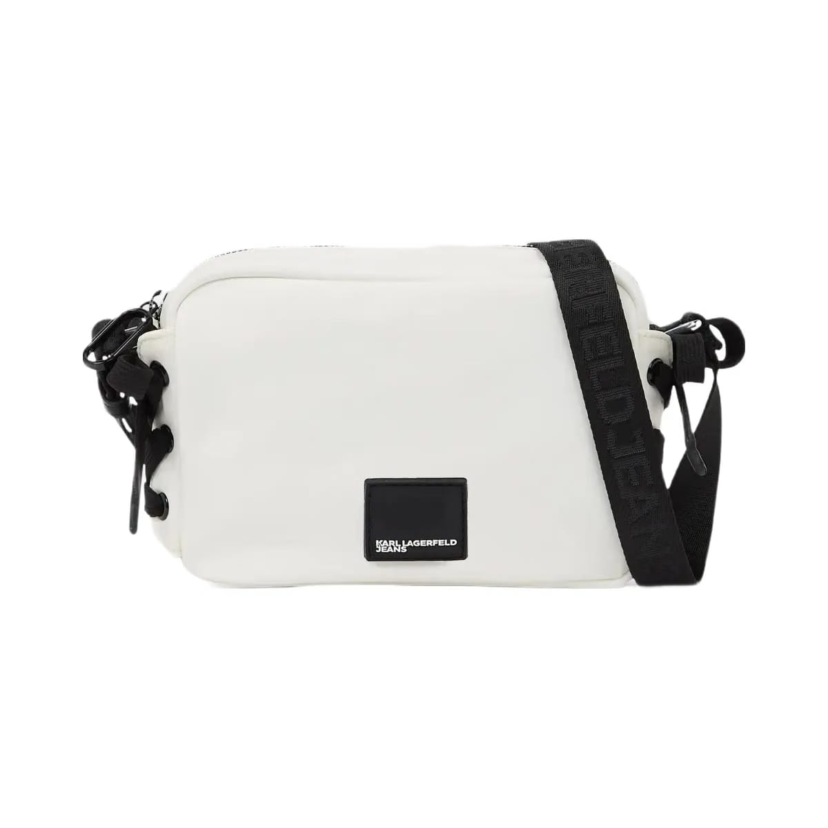 Karl Lagerfeld Nylon Lace-Up Camera Bag White