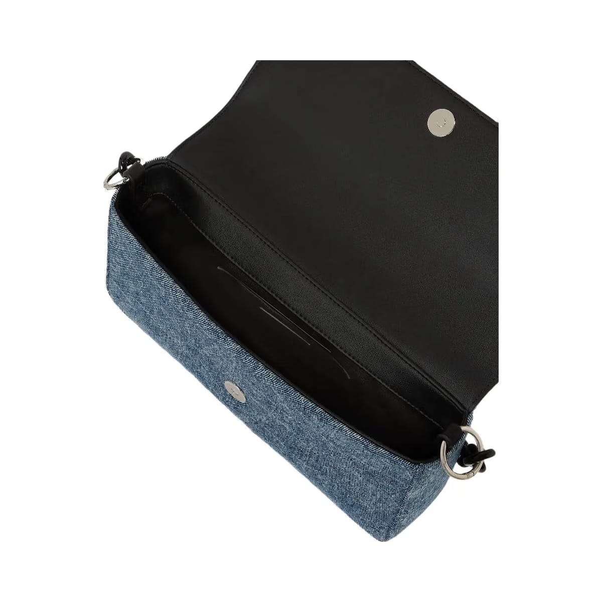 Karl Lagerfeld Denim Chain Top Handle Bag Washed Medium Blue