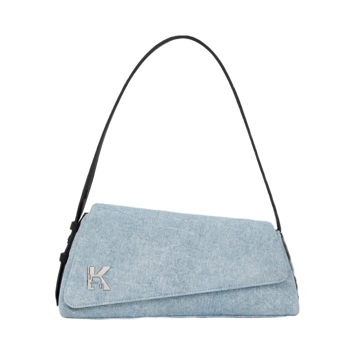 Karl Lagerfeld Geo Denim Flap Bag Acid Light Blue