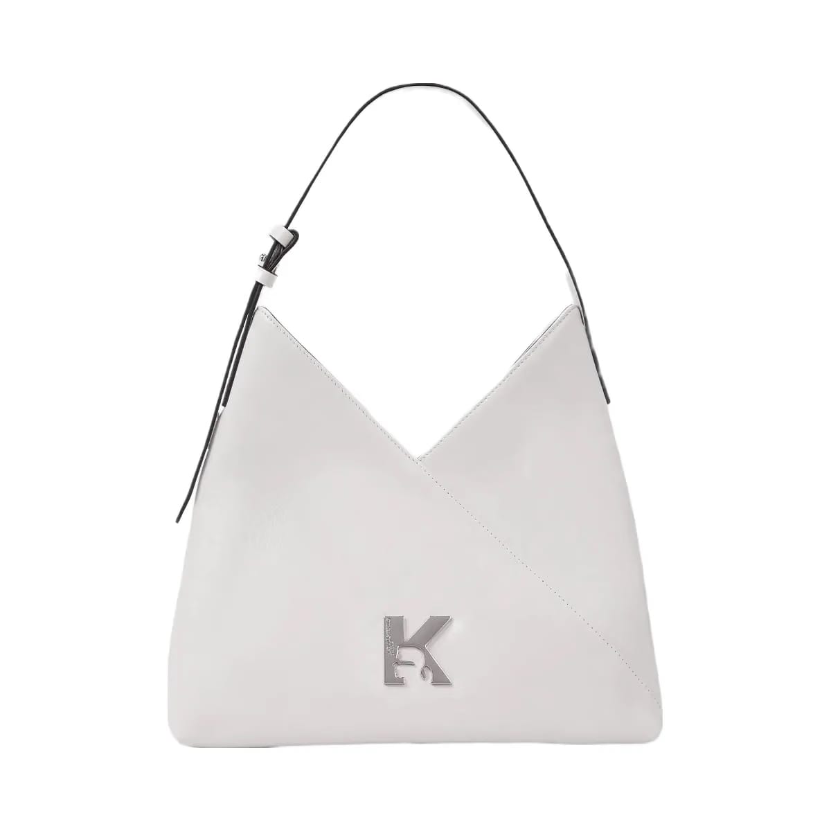 Karl Lagerfeld Geo High-Shine Tote Bag Off White