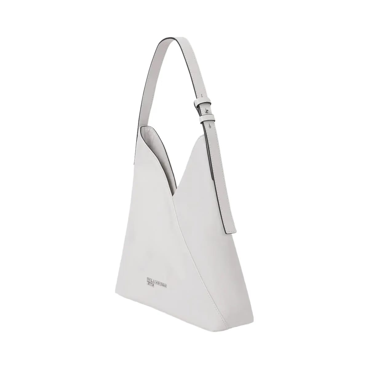 Karl Lagerfeld Geo High-Shine Tote Bag Off White