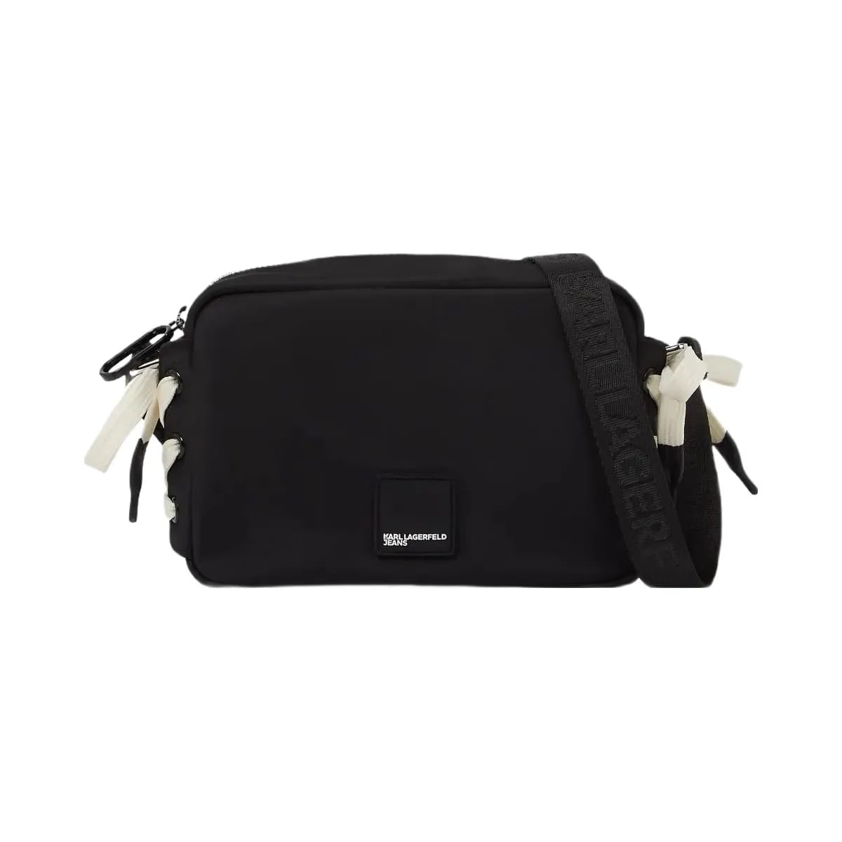 Karl Lagerfeld Nylon Lace-Up Camera Bag Black