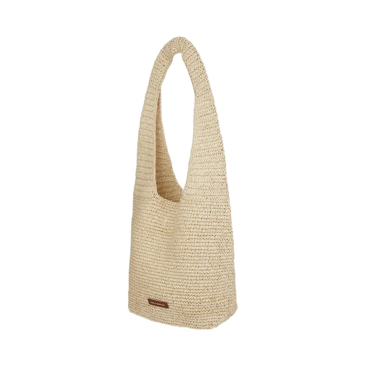Karl Lagerfeld Autograph Crochet Hobo Bag Natural